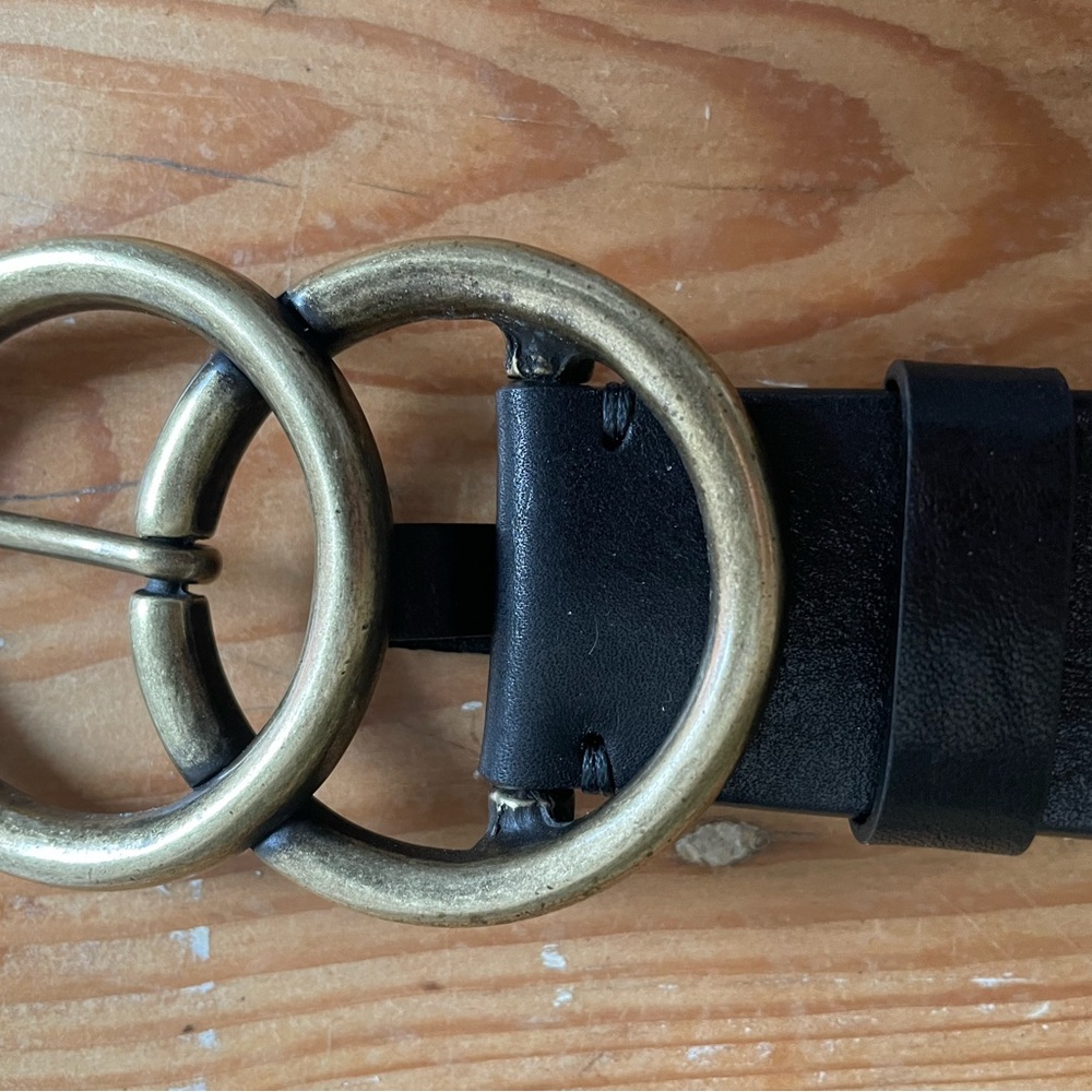 Sundance Black Brass Circle Italian Leather - Picture 6 of 11